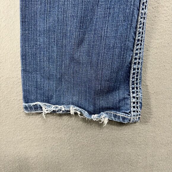 BKE Payton Jeans Womens 32x30 Low Boot Stretch Ripped Western Medium Wash Denim - Picture 8 of 15